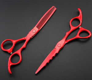 Barber Red Cutting & Thinning Hair Scissors - Ailime Designs