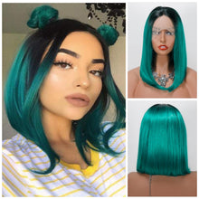 Load image into Gallery viewer, Best Ombre Green Synthetic Lace Front Wigs -  Ailime Designs