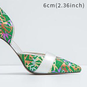 Women' Two-toned Strap Design Pointed Shoes