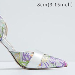 Women' Two-toned Strap Design Pointed Shoes