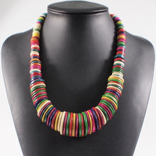 Load image into Gallery viewer, Women&#39;s Bohemian Handmade Multi-colored Wood Beaded Necklaces