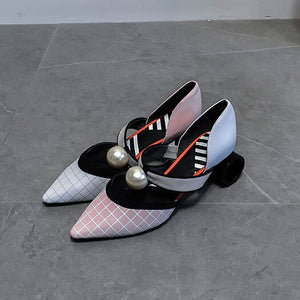 Women's Barrel Shape Heel Design Shoes