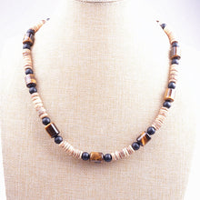 Load image into Gallery viewer, Men&#39;s Beautiful Natural Tiger Eye Stone Beaded Necklace – Jewelry Craft Supplies