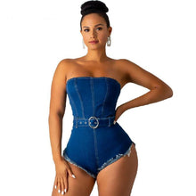 Load image into Gallery viewer, Women’s Chic Style Denim Rompers – Streetwear Fashions