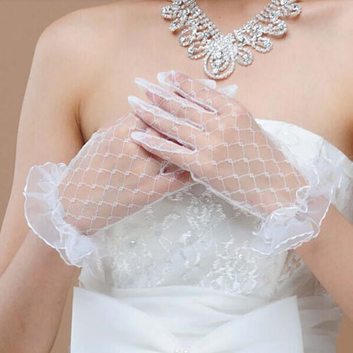 Elegant Bridal Wedding Gloves - Ailime Designs