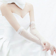 Load image into Gallery viewer, Bridal Lace Trim Gloves – Fine Quality Wedding Accessories