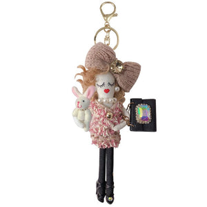 Rhinestone Girl Keychain Holders - Purse Accessories