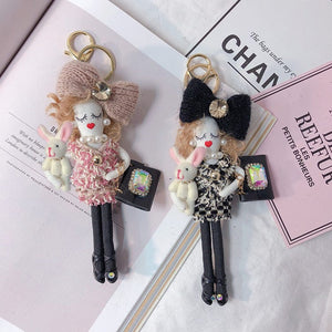 Rhinestone Girl Keychain Holders - Purse Accessories