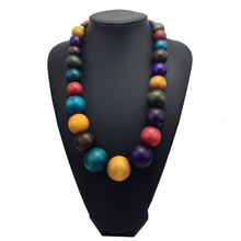 Load image into Gallery viewer, Women&#39;s Colorful Bohemian Style Wood Bead Necklaces