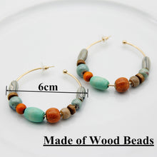 Load image into Gallery viewer, Beautiful Natural Wood  Beaded Earrings – Jewelry Craft Supplies