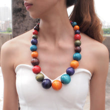 Load image into Gallery viewer, Women&#39;s Colorful Bohemian Style Wood Bead Necklaces