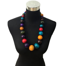 Load image into Gallery viewer, Women&#39;s Colorful Bohemian Style Wood Bead Necklaces