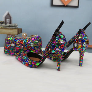 Women’s Beautiful 2 pc Crystal Design Shoe Sets – Fashion Footwear