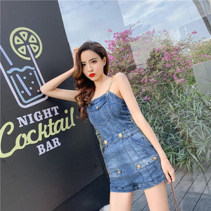 Women’s Chic Style Denim Rompers – Streetwear Fashions