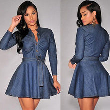 Load image into Gallery viewer, Women’s Chic Style Denim Dresses – Streetwear Fashions