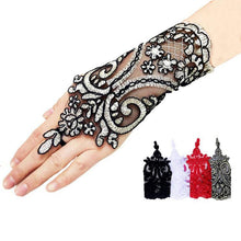 Load image into Gallery viewer, Bridal Lace Trim Gloves – Fine Quality Wedding Accessories