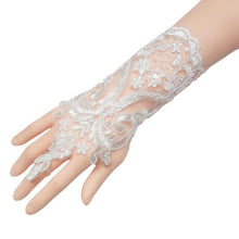 Load image into Gallery viewer, Bridal Lace Trim Gloves – Fine Quality Wedding Accessories