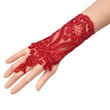 Load image into Gallery viewer, Bridal Lace Trim Gloves – Fine Quality Wedding Accessories