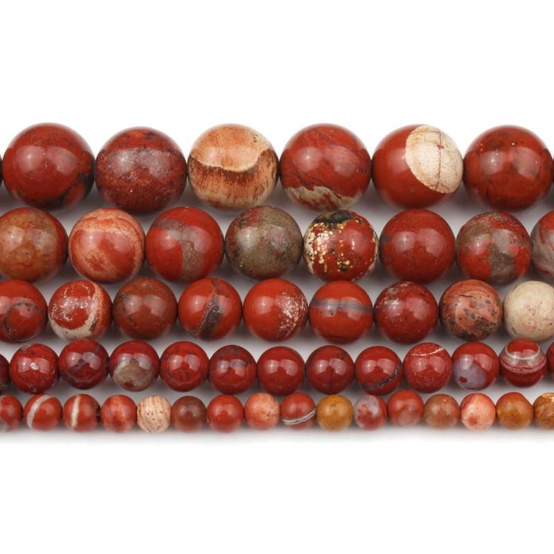 Natural Red Jaspers Stone Round Loose Beads