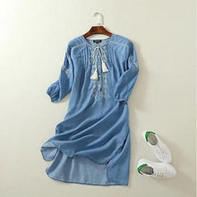 Load image into Gallery viewer, Women’s Chic Style Denim Dresses – Streetwear Fashions