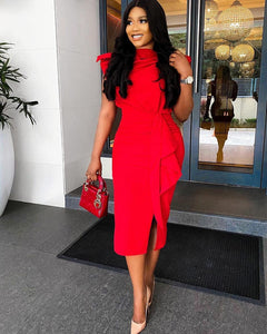 Women’s Red Hot Stylish Fashion Apparel - Ruffle Elegant Dresses