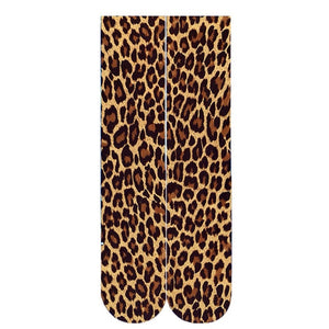 Women's Long Knitted Leopard Socks - Ailime Designs