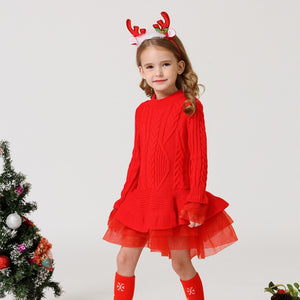 Girl’s Red Hot Stylish Fashion Apparel - Children Tulle Ruffle Dresses