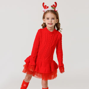 Girl’s Red Hot Stylish Fashion Apparel - Children Tulle Ruffle Dresses