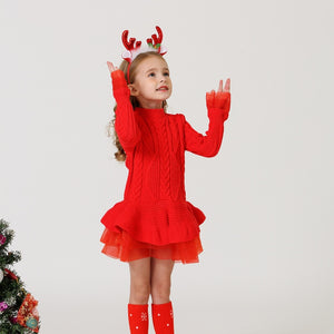 Girl’s Red Hot Stylish Fashion Apparel - Children Tulle Ruffle Dresses