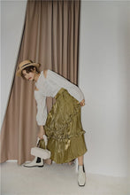 Load image into Gallery viewer, Women&#39;s High Waist A-Line Radiant Glow Design Ruffle Trim Skirt