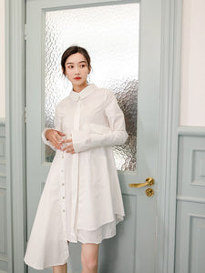 Women's Asymmetrical Design Layered Shirt Dress