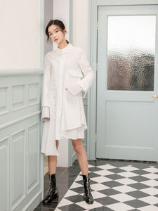 Women's Asymmetrical Design Layered Shirt Dress