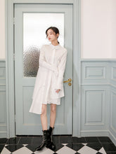 Load image into Gallery viewer, Women&#39;s Asymmetrical Design Layered Shirt Dress