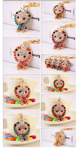 Lion Rhinestone Keychain Holders - Purse Accessories