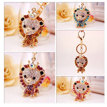 Load image into Gallery viewer, Lion Rhinestone Keychain Holders - Purse Accessories