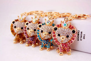 Lion Rhinestone Keychain Holders - Purse Accessories