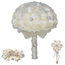 Load image into Gallery viewer, Bridal Accessories - Wedding Rhinestones Trim Flower Bouquets