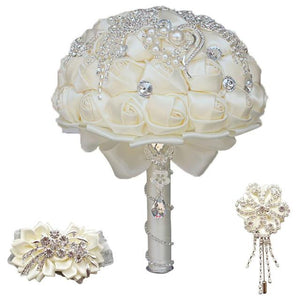 Bridal Accessories - Wedding Rhinestones Trim Flower Bouquets