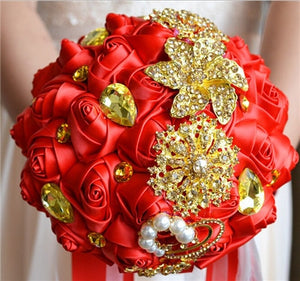 Unique Design Elegant Silk Satin Bouquet Flowers