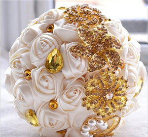 Unique Design Elegant Silk Satin Bouquet Flowers