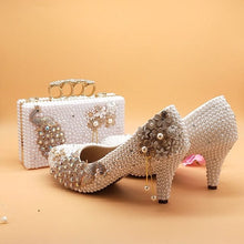 Load image into Gallery viewer, Women’s Beautiful 2 pc Crystal Design Shoe Sets – Fashion Footwear