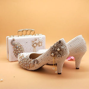 Women’s Beautiful 2 pc Crystal Design Shoe Sets – Fashion Footwear