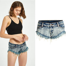 Load image into Gallery viewer, Women Fringe Trim Design Denim Shorts