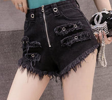 Load image into Gallery viewer, Women’s Street Style Denim Shorts - Ailime Design