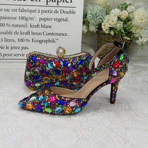 Women’s Beautiful 2 pc Crystal Design Shoe Sets – Fashion Footwear