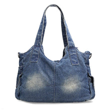 Load image into Gallery viewer, Blue Denim Oversize Messenger Handbags - Ailime Designs