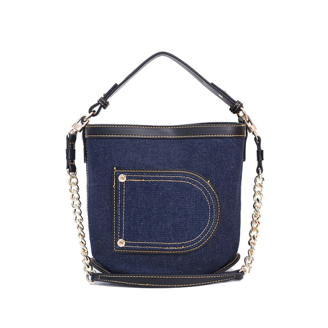 Bucket Design Denim Handbags - Ailime Designs