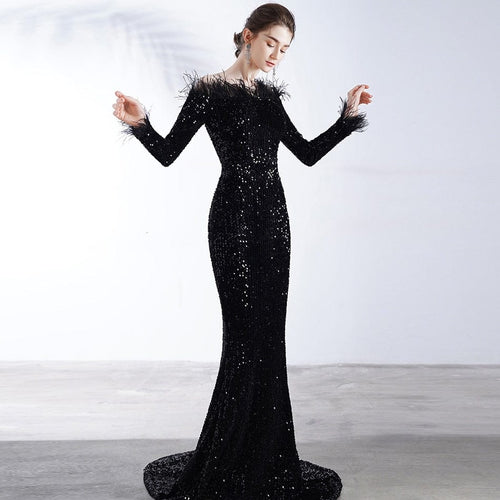 Women’s Bold Chic Black Style Evening Gown – Ailime Designs