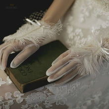 Load image into Gallery viewer, Bridal Lace Trim Gloves – Fine Quality Wedding Accessories