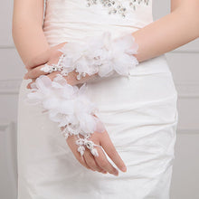 Load image into Gallery viewer, Bridal Lace Trim Gloves – Fine Quality Wedding Accessories